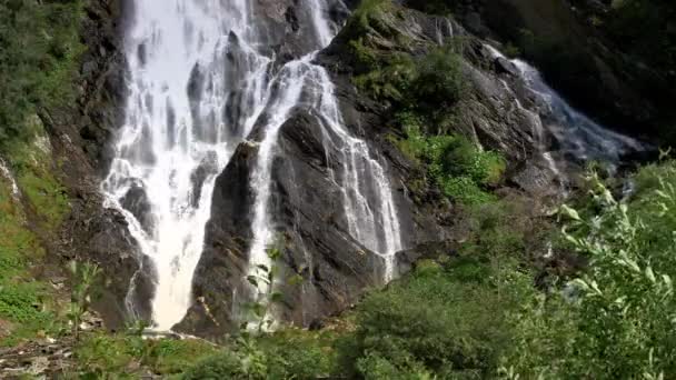 Cascata Alpina Austria Cascata Staniskabach Vicino Grossglockner — Video Stock