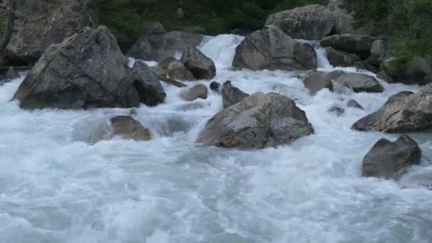 Scenic Mountain Waterfalls Italian Alps — Stock Video