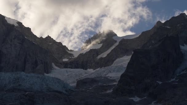 Cordilheira Vento Mont Blanc Maciço Itália Europa — Vídeo de Stock