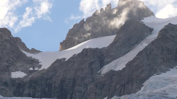 Blåsigt Bergskedja Norra Italien Mont Blanc Massivet Monte Bianco — Stockvideo