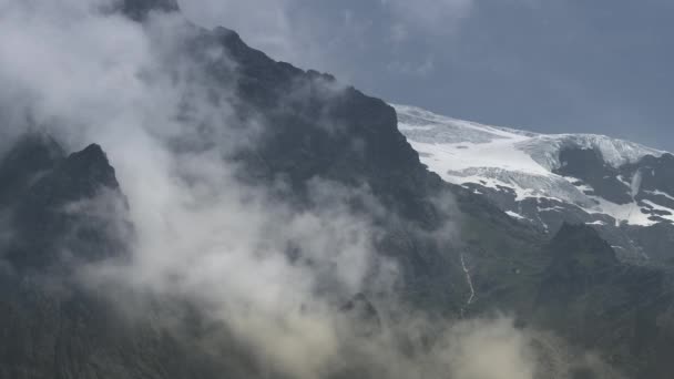 Gletsjers Bergketen Buurt Van Grindelwald Zwitserland — Stockvideo