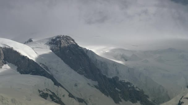 Mont Blanc Massief Gletsjers Zomer Landschap — Stockvideo