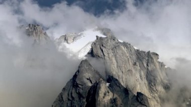 Monte Bianco Massif antik buzullar Closeup ile