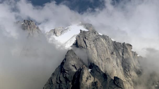 Monte Bianco Massief Met Oude Gletsjers Closeup — Stockvideo