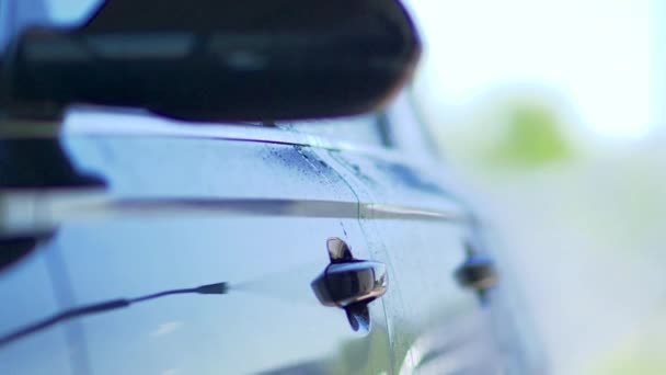 Lavado Manual Del Coche Bajo Agua Alta Presión — Vídeo de stock