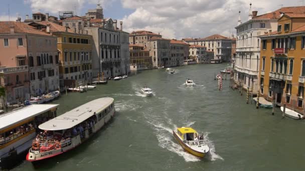 Venetian Grand Canal Rush Hours Slow Motion Veneza Itália Julho — Vídeo de Stock