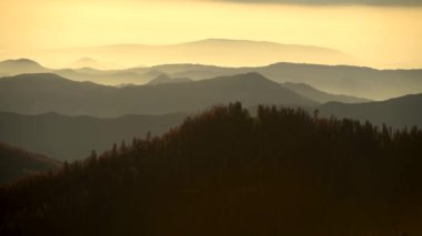 Güney Sierra Nevada Dağları doğal günbatımı. California, Amerika Birleşik Devletleri