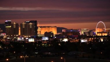 olorful Vegas Strip Panorama. Las Vegas şehri, Nevada, Amerika Birleşik Devletleri. 9 Kasım 2017