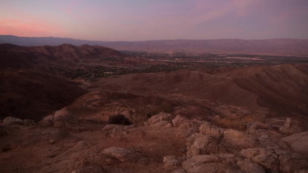 Valle Del Coachella Montagne Tramonto Estivo Palm Desert Palm Springs — Video Stock