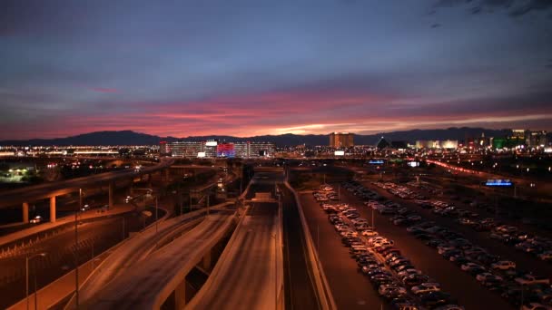 Novembre 2017 Scenic Sunset Vista Dans Ville Las Vegas Nevada — Video