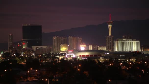 Vegas Strip Panorama Noviembre 2017 Atardecer Escénico City Las Vegas — Vídeos de Stock