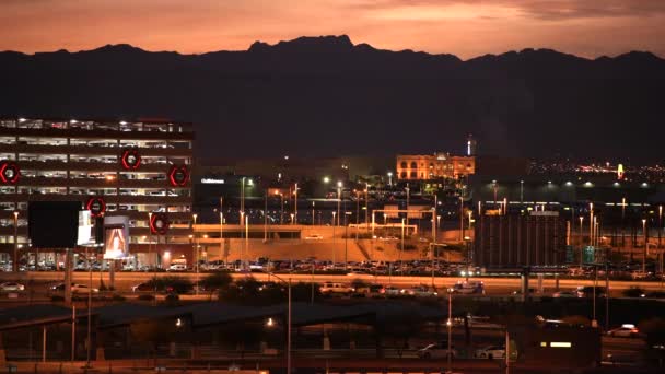 Scenic Sunset City Las Vegas Nevada Verenigde Staten Van Amerika — Stockvideo