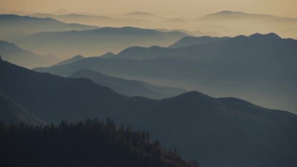 Zachód Słońca Górach Sierra Nevada Panorama California Stany Zjednoczone Ameryki — Wideo stockowe