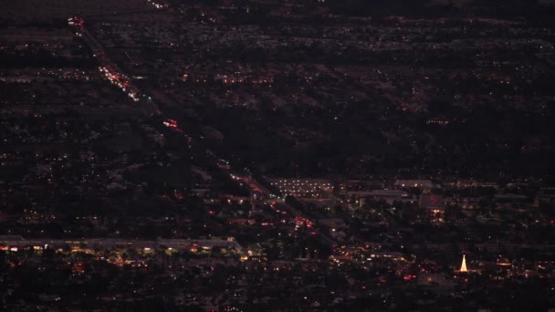 Palm Springs Kaliforniya Abd Akşam Şehir Manzarası Coachella Vadisi — Stok video