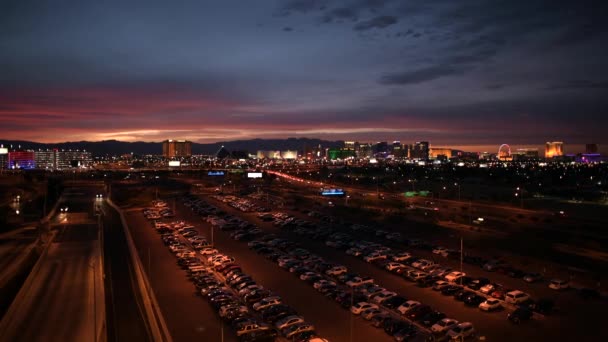 Listopadu 2017 Malebný Západ Slunce Městě Las Vegas Nevada Spojené — Stock video
