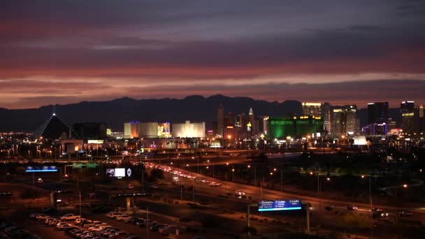 November 2017 Scenic Sunset City Las Vegas Nevada Amerikas Förenta — Stockvideo