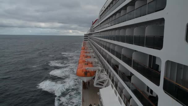 Noviembre 2017 Vista Lateral Desde Barco Crucero Queen Mary Destino — Vídeo de stock