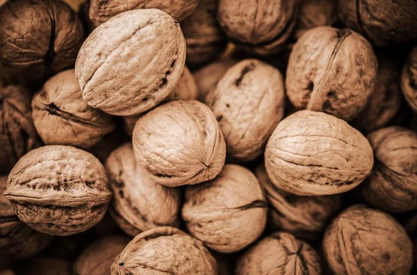 Montón de nueces ecológicas — Foto de Stock