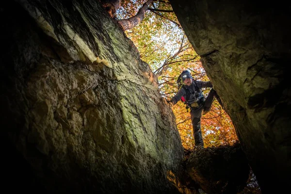 Recreational Cave Exploring — Stock Photo, Image