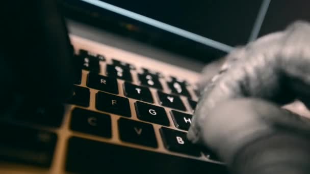 ブラックグローブのハッカーハッキング支払いシステム.Web セキュリティの概念 — ストック動画