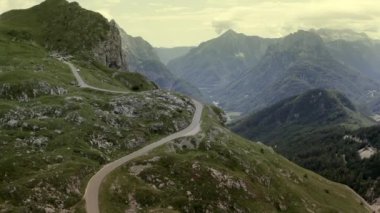 Julian Alps Bölgesi Sloven Dağ Manzara Hava Görüntüleri.