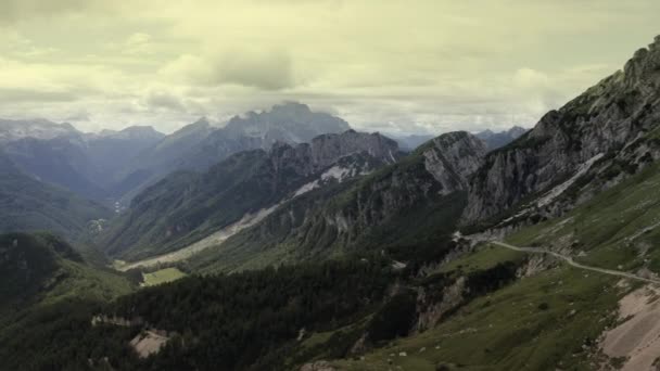 Nördlichen Slowenien julianischen Alpen Region. Szenische Luftaufnahmen. — Stockvideo