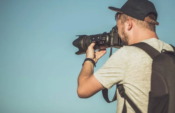 Fotograf teleobiektyw — Zdjęcie stockowe