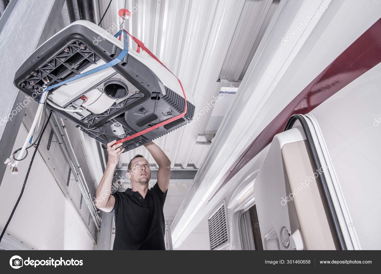 Camper Van Cooling Unit Stock Photo by 301460658