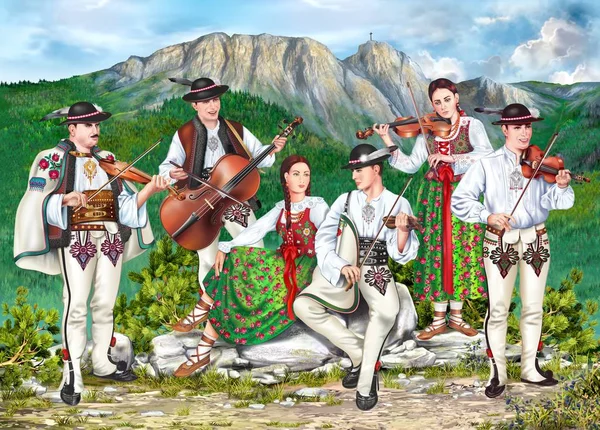 Tradizionale banda Zakopane — Foto Stock