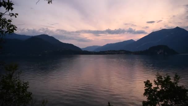 Bellagio Italy Lake Como Sunset. Summer Season. — Stock Video