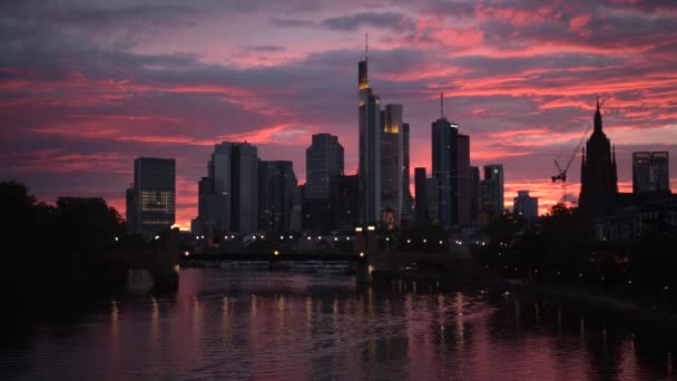 10 de agosto de 2019. Fráncfort del Meno Escénico verano Puesta de sol . — Vídeos de Stock