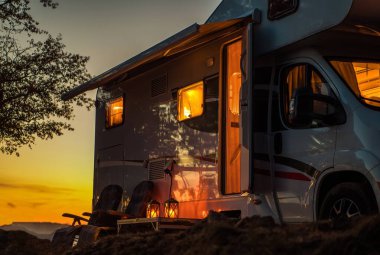 Scenic RV Camping Spot clipart