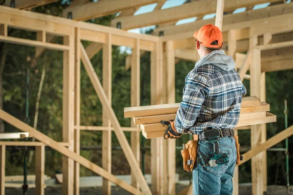 Carpenter with Wood Elements — Stock Photo, Image