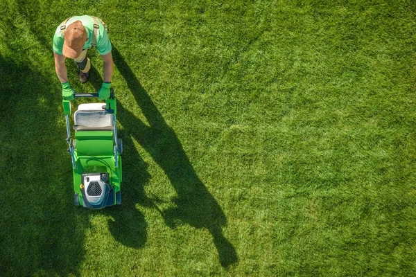 Lawn Moving Aerial Photo — Stock Photo, Image