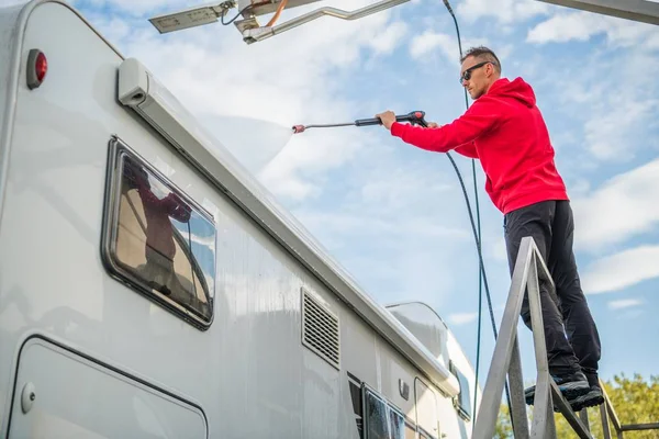 Post Season RV Washing — Stock Photo, Image