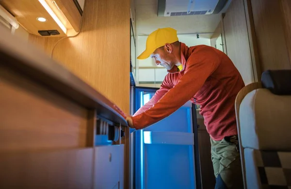 Rv Camper Van Refrigerator. — стокове фото