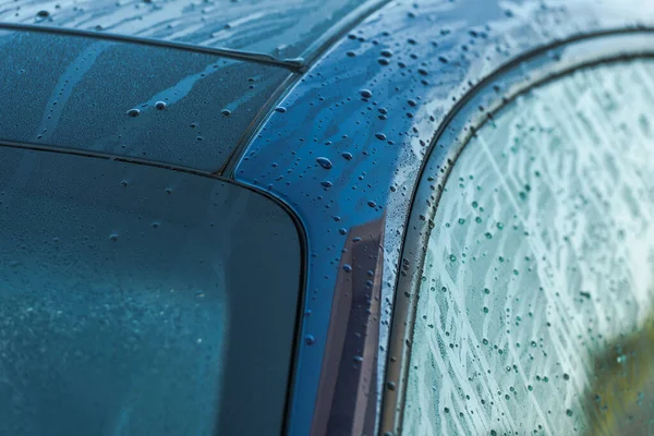 Automobielindustrie Schoon Nat Deep Blue Car Body Direct Het Wassen — Stockfoto