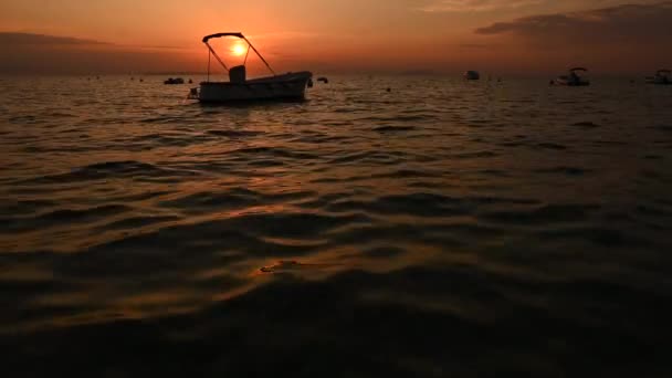 Kroatisk Scenic Coast Marina Løbet Sommeren Solnedgang Novalja Kroatien Sydeuropa – Stock-video