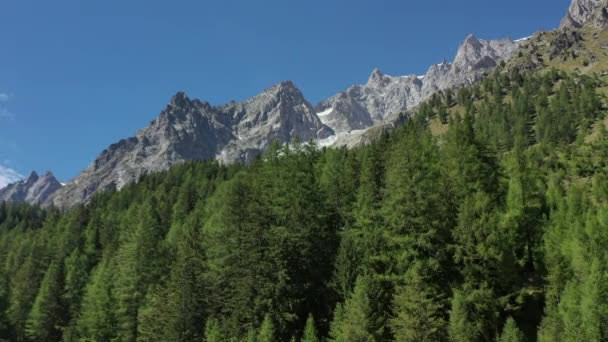 Jižní Strana Mont Blanc Massif Vzdušných Záběrů Oblast Údolí Vel — Stock video