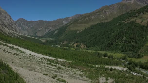 Letecké Záběry Vel Ferret Valley Italské Alpy — Stock video