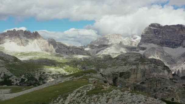 Famous Italian Alps Tourists Destination World Famous Dolomites Sunny September — Stock Video