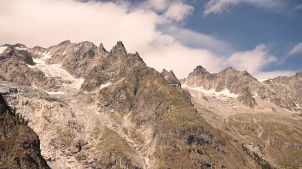 Солнечный Летний День Северных Итальянских Альпах Монблан — стоковое видео