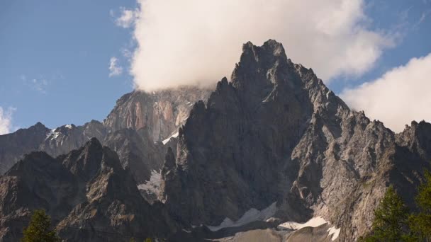 Masywne Szczyty Granitowe Masywu Mont Blanc Włoszech — Wideo stockowe