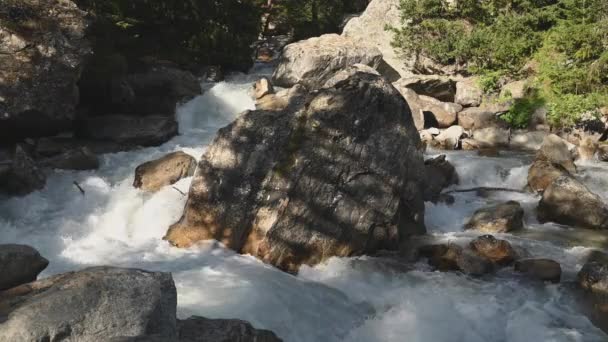 落基河床冲高山河 — 图库视频影像