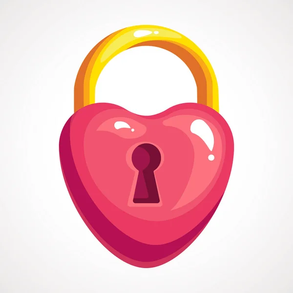 The cartoon lock is a heart shaped. — Stock Vector