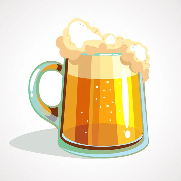 Copo de desenho animado de cerveja light. ilustração vetorial —  Vetores de Stock