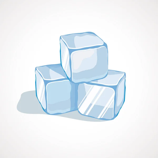 Vector illustration of cartoon blue ice cubes — Stock Vector