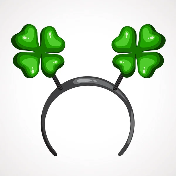 Ícone de banda desenhada com orelhas em forma de trevo. Decoração principal para o tempo de festa . —  Vetores de Stock