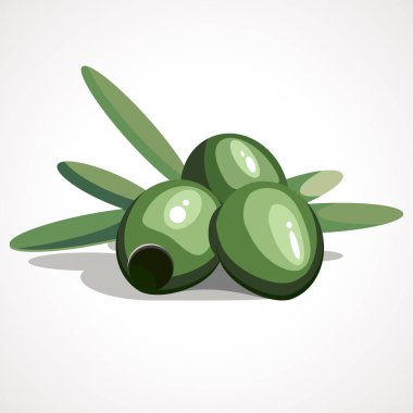 Bir karikatür bir grup üzerinde yeşil zeytin