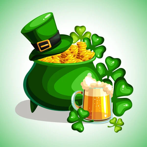 St. Patrick s gün çizgi film afişi. Vektör çizim